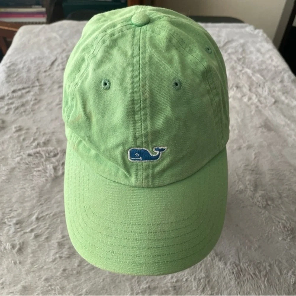 Vineyard Vines Green Whale Logo Baseball Cap adjustable